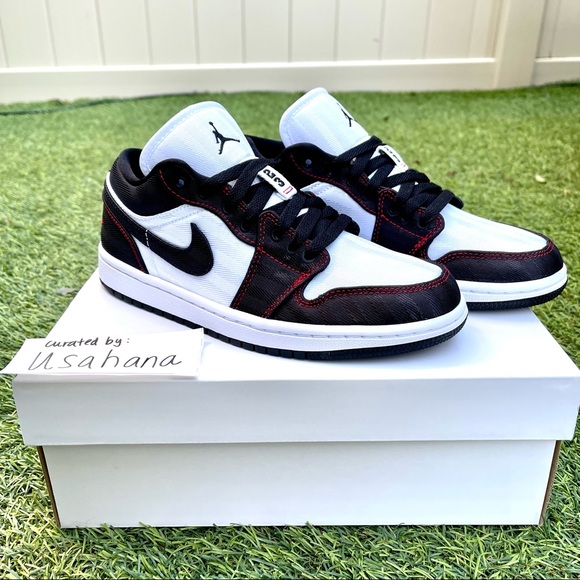 Nike Air Jordan 1 Low black white shoes - Picture 2 of 4